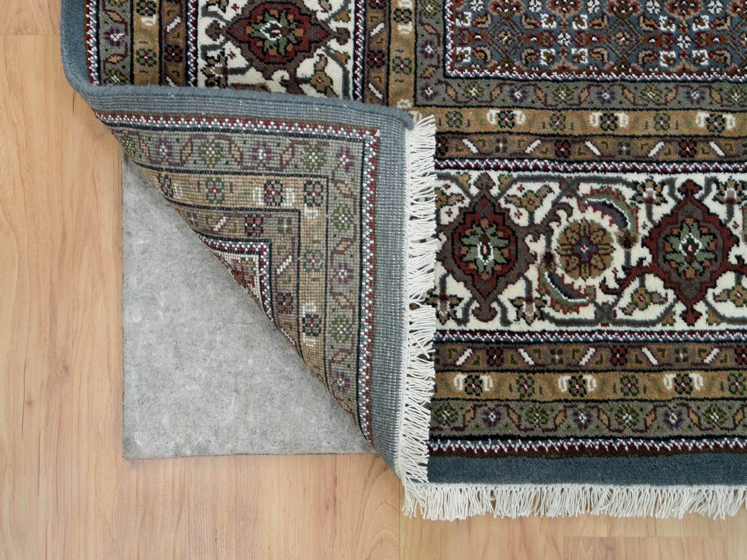 8'1" x 10'0" New Hand Knotted Grey Wool Rectangle Oriental Rug - MOA10265792