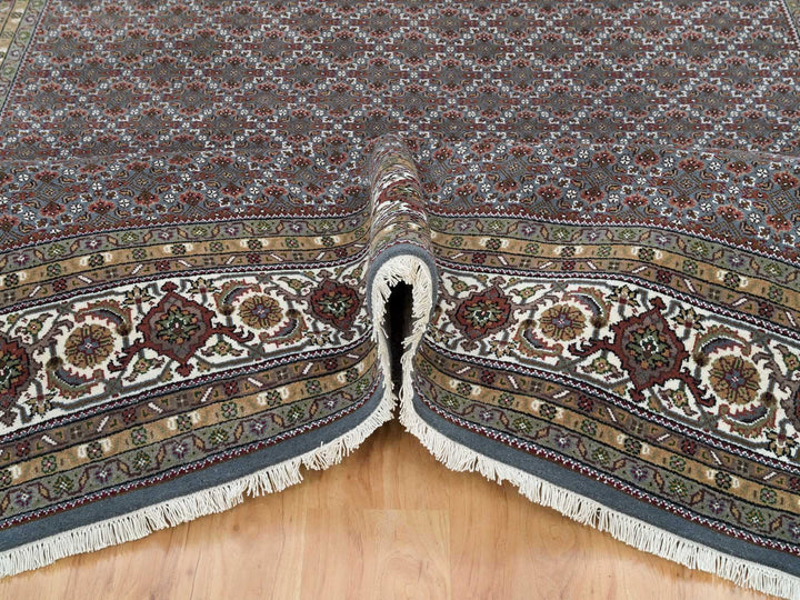 8'1" x 10'0" New Hand Knotted Grey Wool Rectangle Oriental Rug - MOA10265792