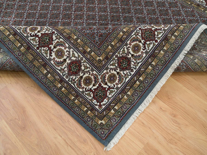 8'1" x 10'0" New Hand Knotted Grey Wool Rectangle Oriental Rug - MOA10265792