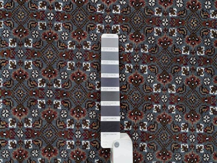 8'1" x 10'0" New Hand Knotted Grey Wool Rectangle Oriental Rug - MOA10265792