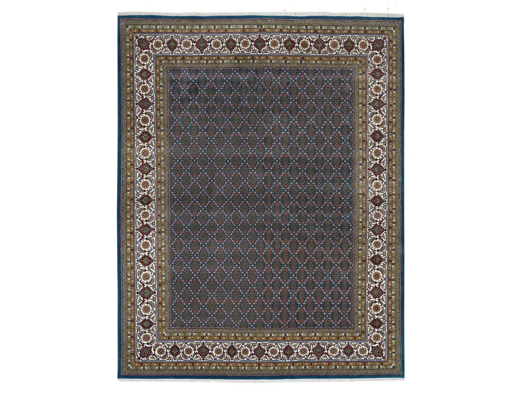 8'0" x 10'4" New Hand Knotted Blue Wool Rectangle Oriental Rug - MOA10265793