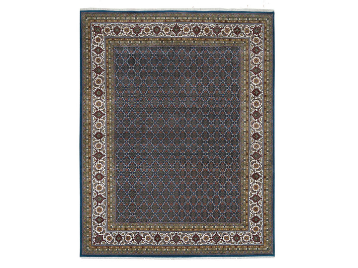 8'0" x 10'4" New Hand Knotted Blue Wool Rectangle Oriental Rug - MOA10265793