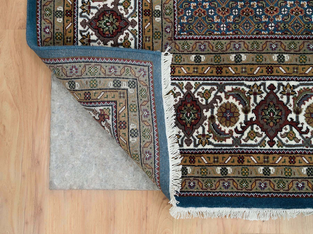 8'0" x 10'4" New Hand Knotted Blue Wool Rectangle Oriental Rug - MOA10265793