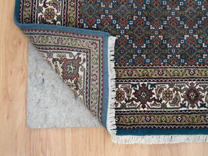 4'11" x 8'1" New Hand Knotted Blue Wool Rectangle Oriental Rug - MOA10265795
