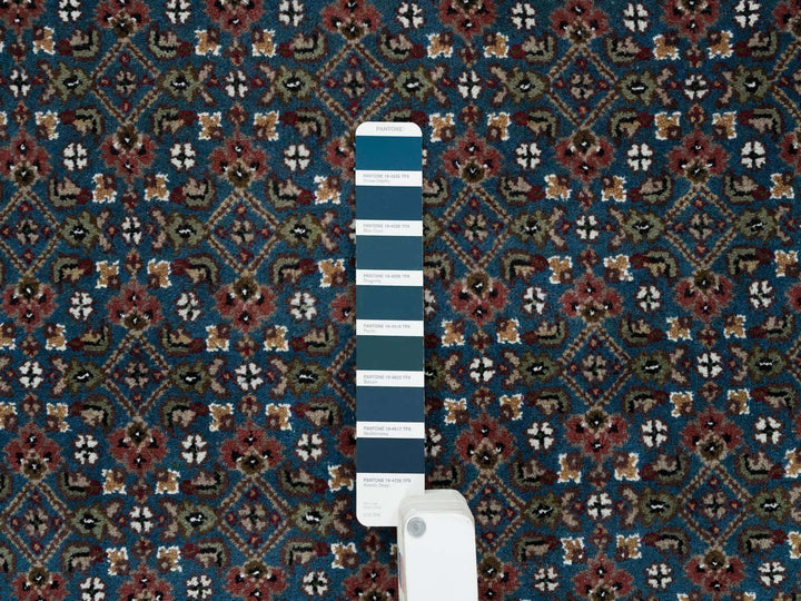 4'11" x 8'1" New Hand Knotted Blue Wool Rectangle Oriental Rug - MOA10265795
