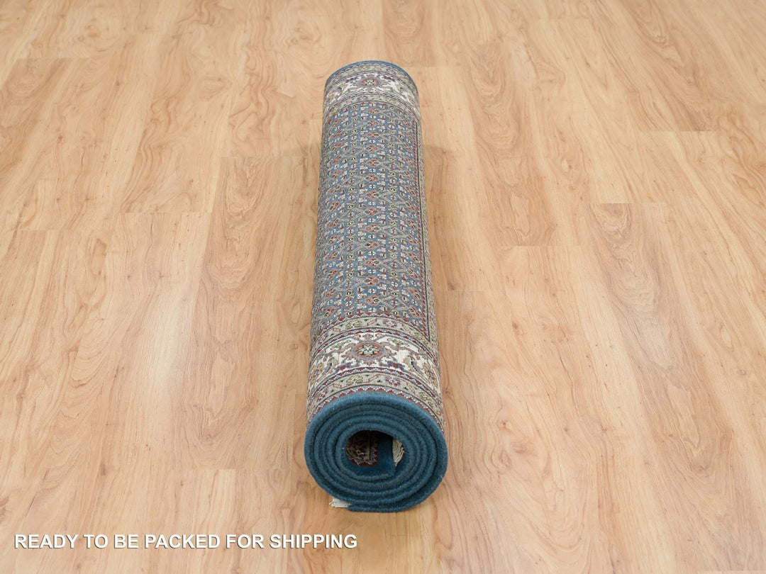 4'11" x 8'1" New Hand Knotted Blue Wool Rectangle Oriental Rug - MOA10265795