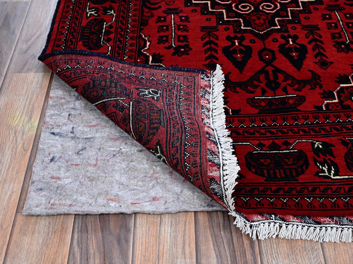 5'0" x 7'0" New Hand Knotted Red Wool Rectangle Oriental Rug - MOA102657