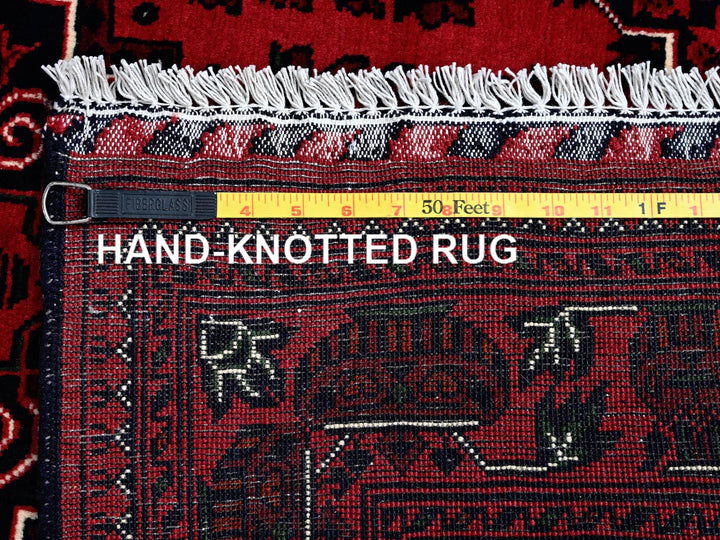 5'0" x 7'0" New Hand Knotted Red Wool Rectangle Oriental Rug - MOA102657