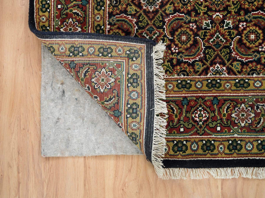 4'11" x 5'0" New Hand Knotted Black Wool Square Oriental Rug - MOA10265801