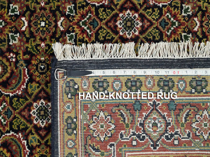 4'11" x 5'0" New Hand Knotted Black Wool Square Oriental Rug - MOA10265801