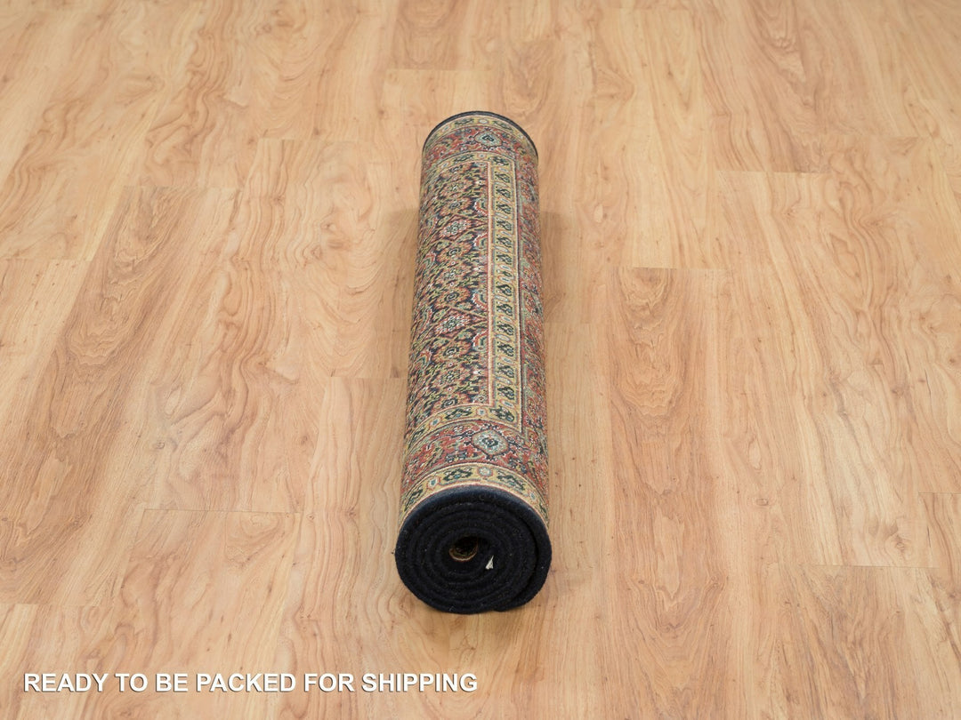 4'1" x 6'3" New Hand Knotted Black Wool Rectangle Oriental Rug - MOA10265803