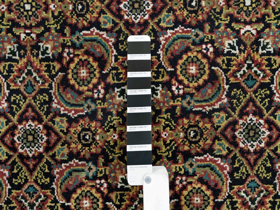 4'1" x 5'9" New Hand Knotted Black Wool Rectangle Oriental Rug - MOA10265804