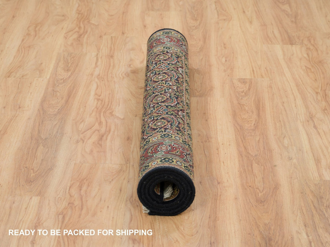 4'1" x 5'9" New Hand Knotted Black Wool Rectangle Oriental Rug - MOA10265804