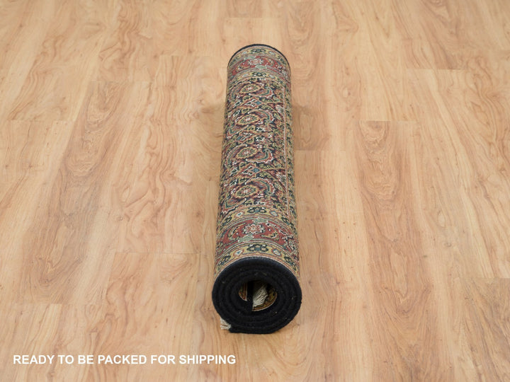 4'1" x 5'9" New Hand Knotted Black Wool Rectangle Oriental Rug - MOA10265804