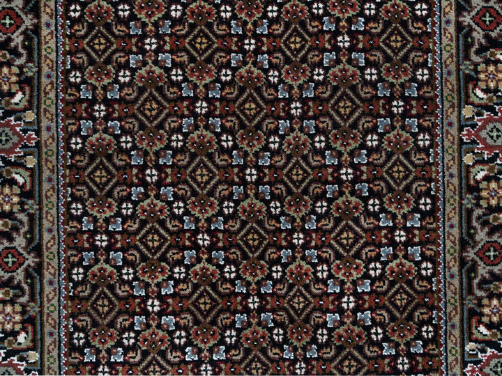 3'1" x 5'1" New Hand Knotted Black Wool Rectangle Oriental Rug - MOA10265807