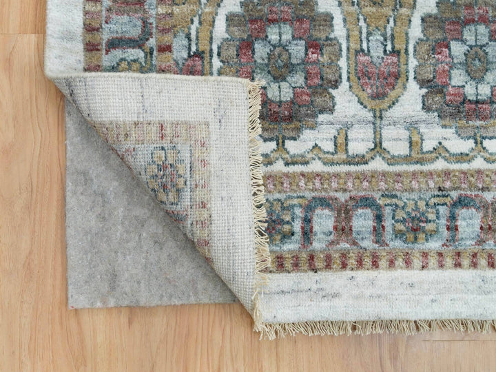 13'11" x 13'11" New Hand Knotted Ivory Wool Square Oriental Rug - MOA10265819