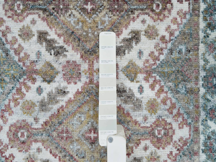 2'7" x 21'9" New Hand Knotted Ivory Wool Runner Oriental Rug - MOA10265820