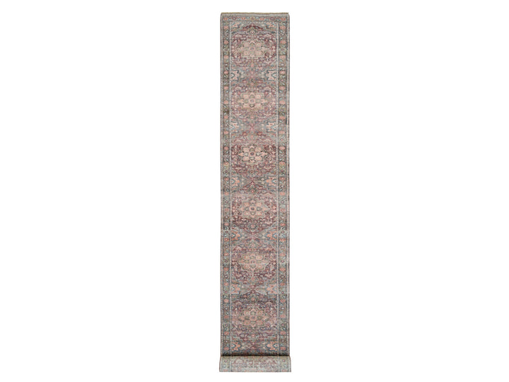 2'8" x 21'10" New Hand Knotted Red Wool Runner Oriental Rug - MOA10265822