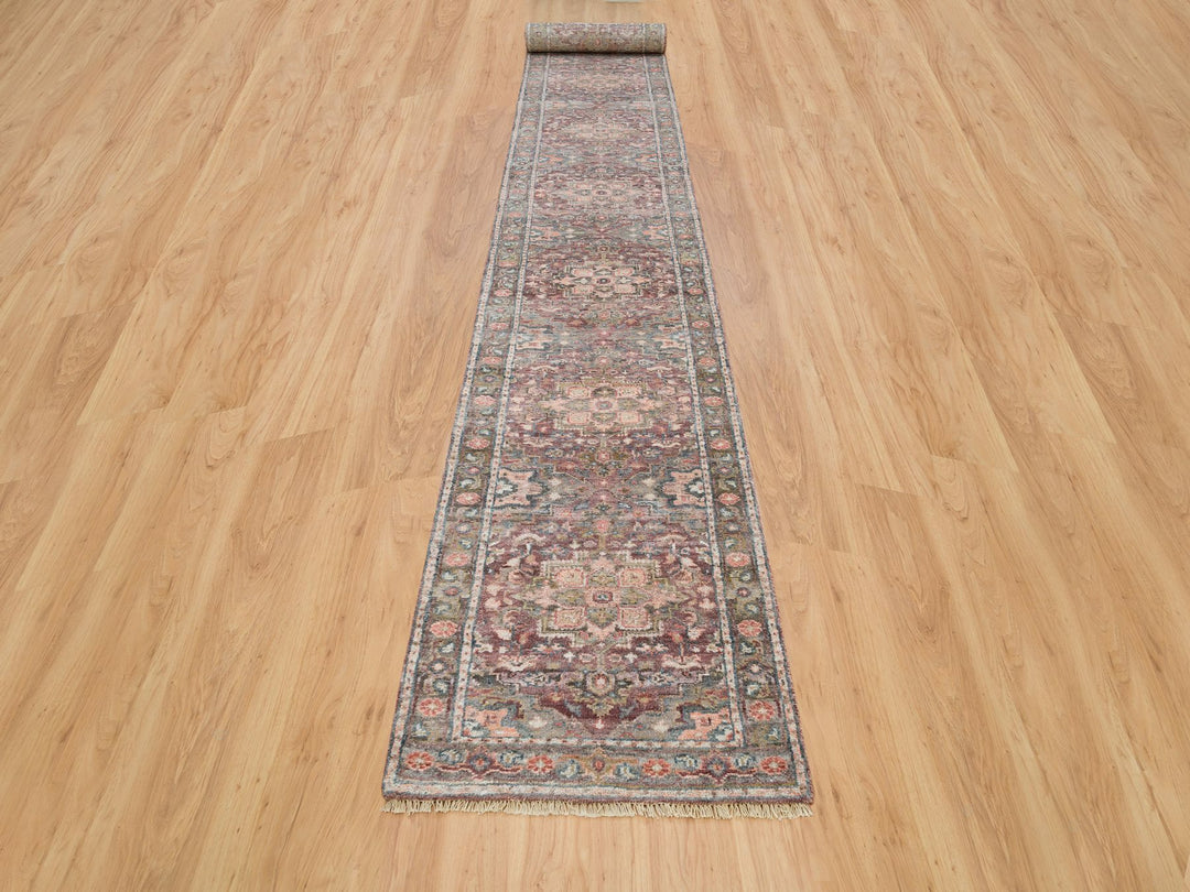 2'8" x 21'10" New Hand Knotted Red Wool Runner Oriental Rug - MOA10265822