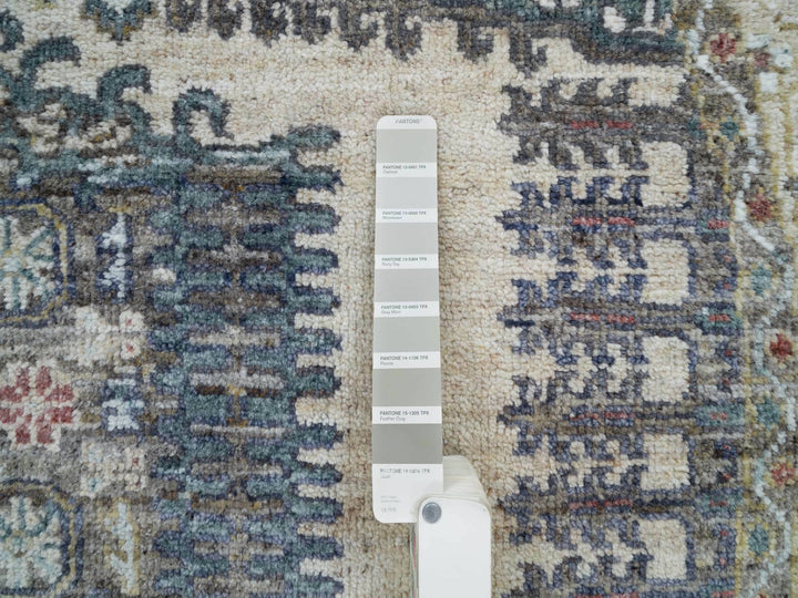 5'10" x 5'10" New Hand Knotted Ivory Wool Round Oriental Rug - MOA10265837