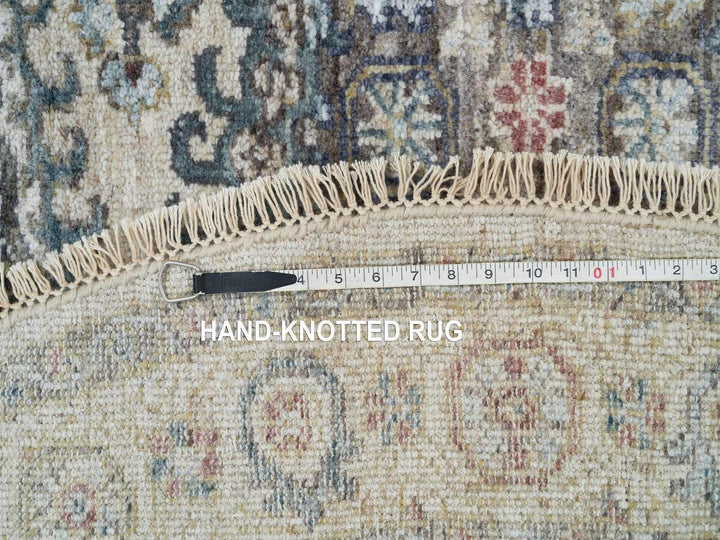 5'10" x 5'10" New Hand Knotted Ivory Wool Round Oriental Rug - MOA10265837