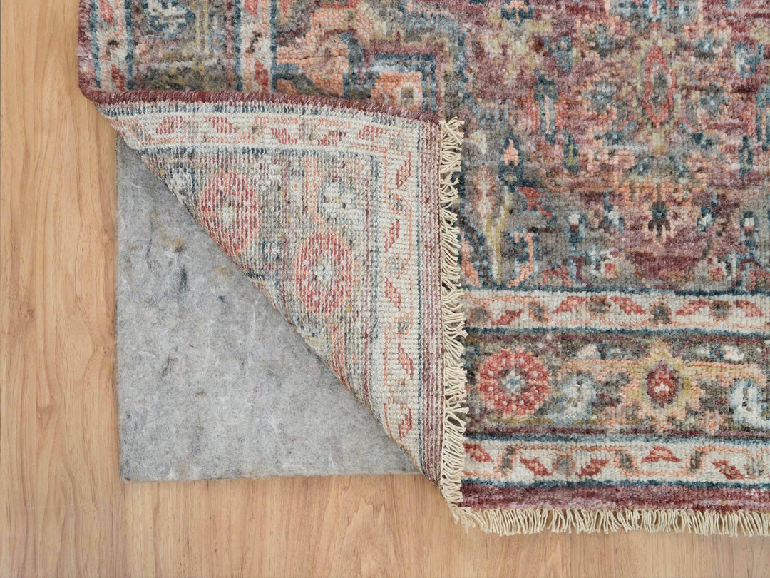 3'10" x 5'11" New Hand Knotted Red Wool Rectangle Oriental Rug - MOA10265846