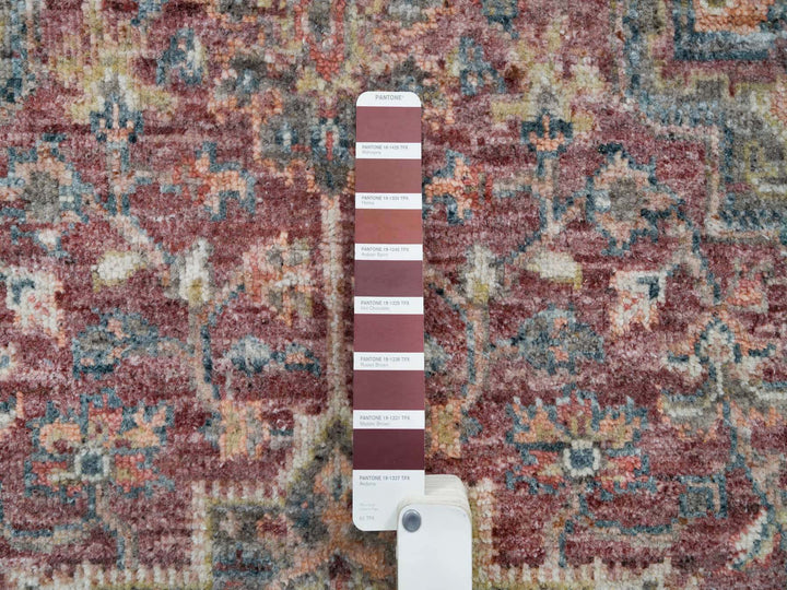 3'10" x 5'11" New Hand Knotted Red Wool Rectangle Oriental Rug - MOA10265846