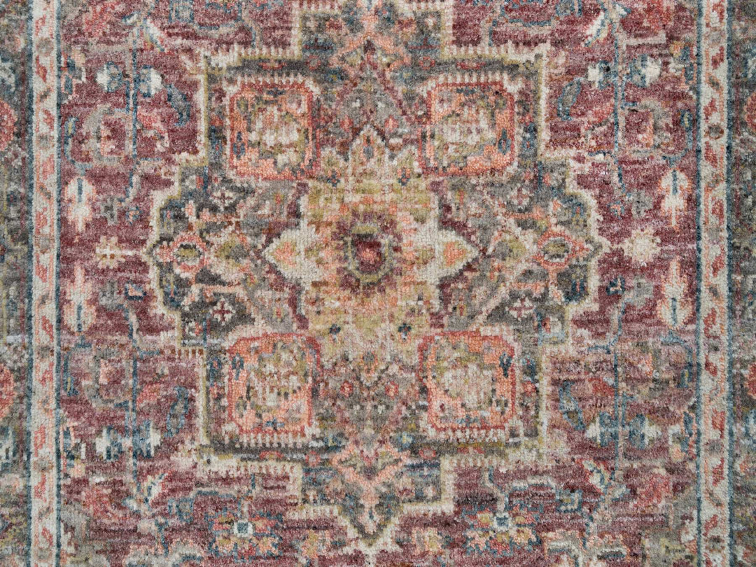 3'10" x 5'11" New Hand Knotted Red Wool Rectangle Oriental Rug - MOA10265846