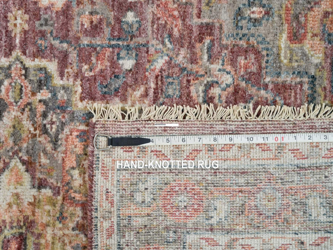 3'10" x 5'11" New Hand Knotted Red Wool Rectangle Oriental Rug - MOA10265846