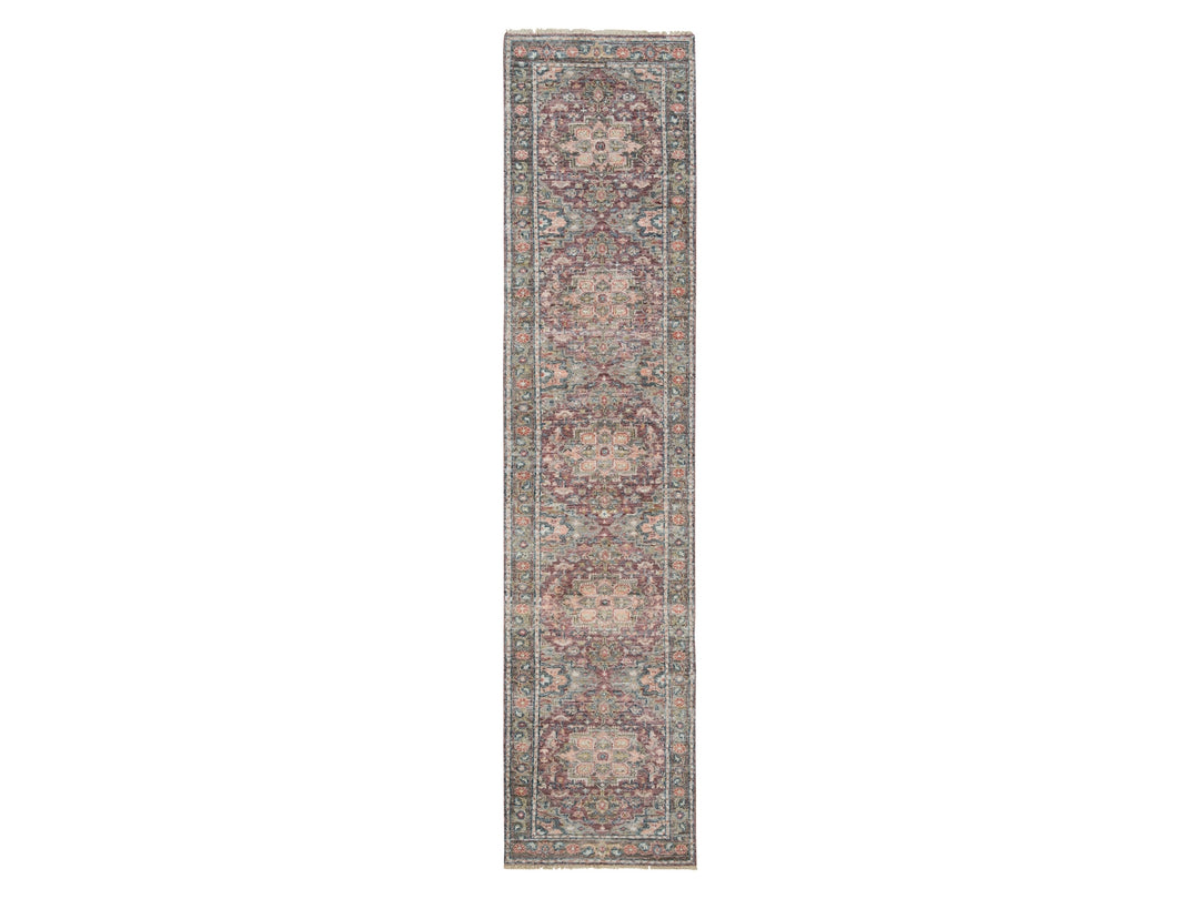 2'6" x 11'9" New Hand Knotted Red Wool Runner Oriental Rug - MOA10265849