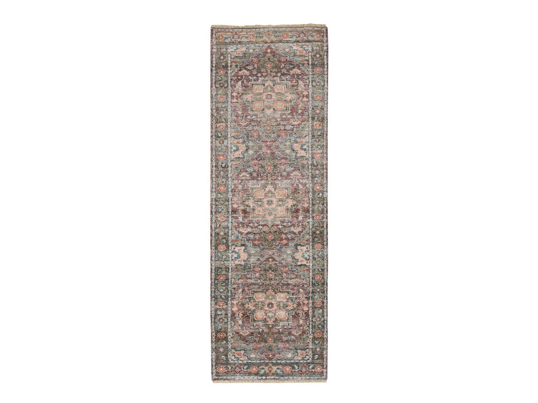 2'7" x 7'10" New Hand Knotted Red Wool Runner Oriental Rug - MOA10265850