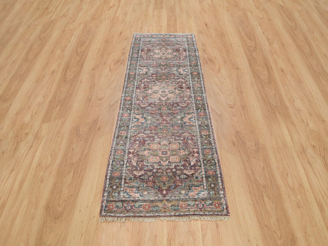 2'7" x 7'10" New Hand Knotted Red Wool Runner Oriental Rug - MOA10265850