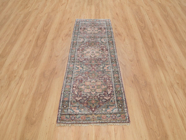 2'7" x 7'10" New Hand Knotted Red Wool Runner Oriental Rug - MOA10265850