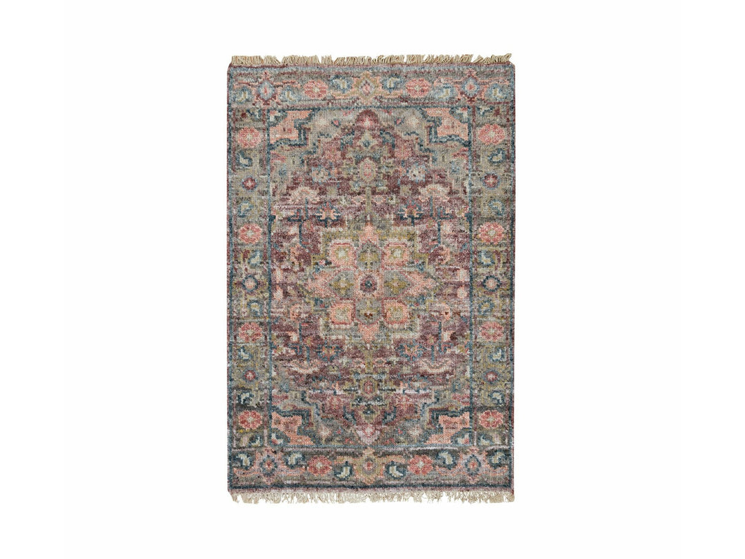 1'11" x 3'1" New Hand Knotted Red Wool Rectangle Oriental Rug - MOA10265853