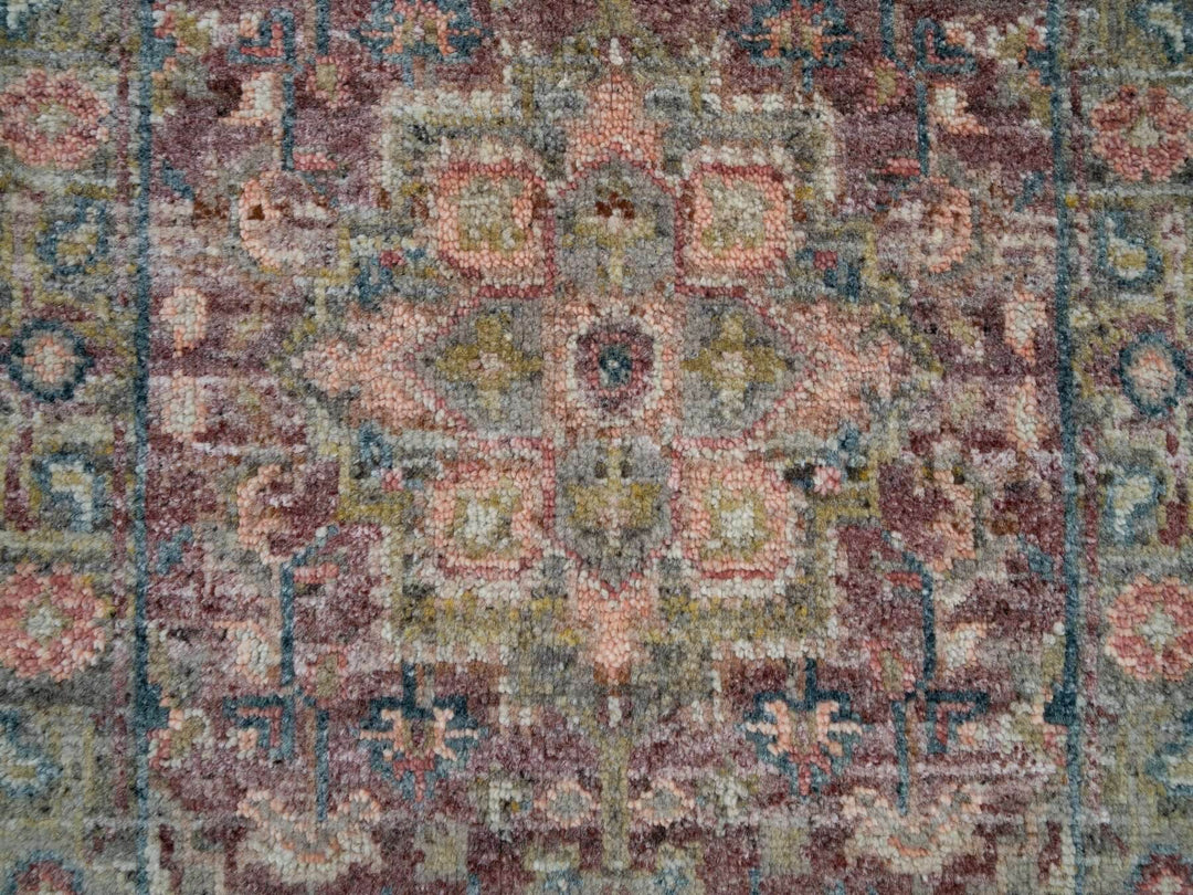 1'11" x 3'1" New Hand Knotted Red Wool Rectangle Oriental Rug - MOA10265853