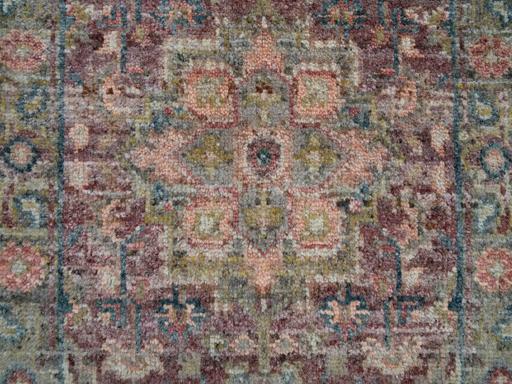 1'11" x 3'1" New Hand Knotted Red Wool Rectangle Oriental Rug - MOA10265853
