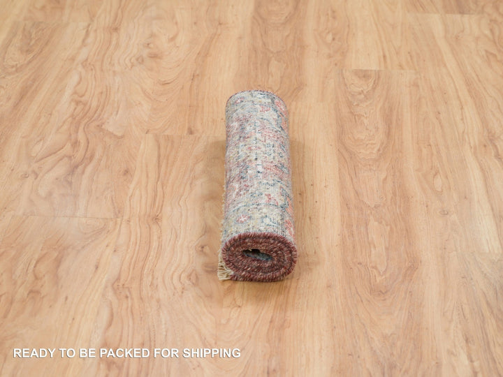 1'11" x 3'1" New Hand Knotted Red Wool Rectangle Oriental Rug - MOA10265853