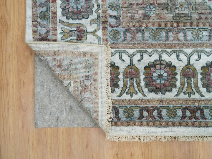 8'10" x 11'10" New Hand Knotted Ivory Wool Rectangle Oriental Rug - MOA10265856