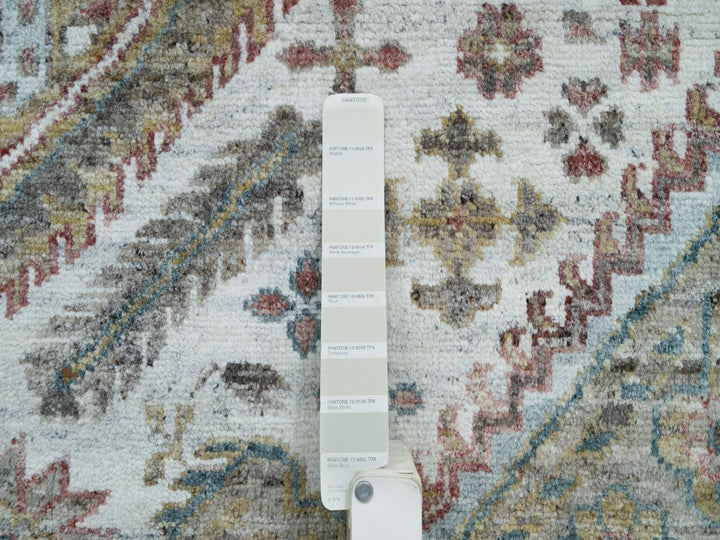 8'10" x 11'10" New Hand Knotted Ivory Wool Rectangle Oriental Rug - MOA10265856