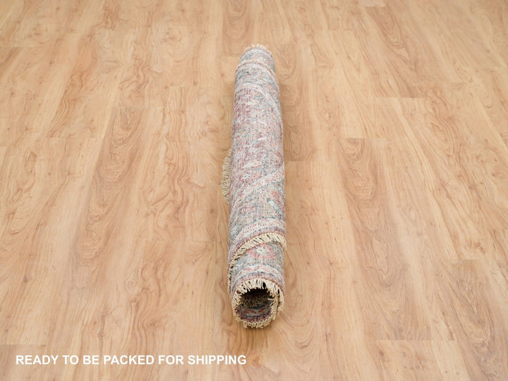 5'11" x 5'11" New Hand Knotted Red Wool Round Oriental Rug - MOA10265860
