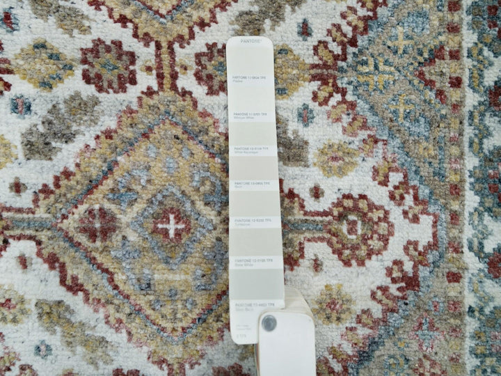2'6" x 14'1" New Hand Knotted Ivory Wool Runner Oriental Rug - MOA10265865