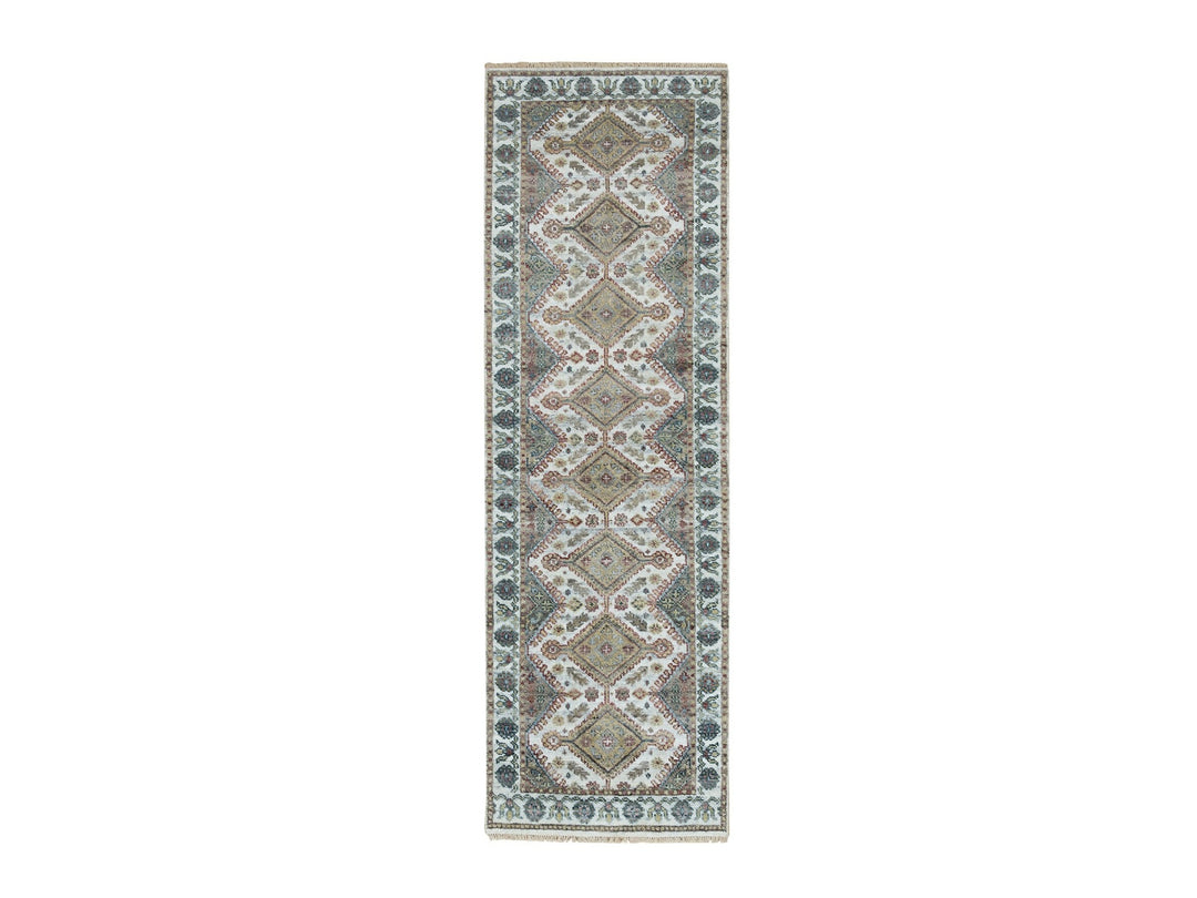 2'7" x 8'0" New Hand Knotted Ivory Wool Runner Oriental Rug - MOA10265866