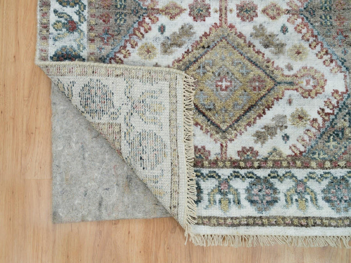 2'7" x 8'0" New Hand Knotted Ivory Wool Runner Oriental Rug - MOA10265866