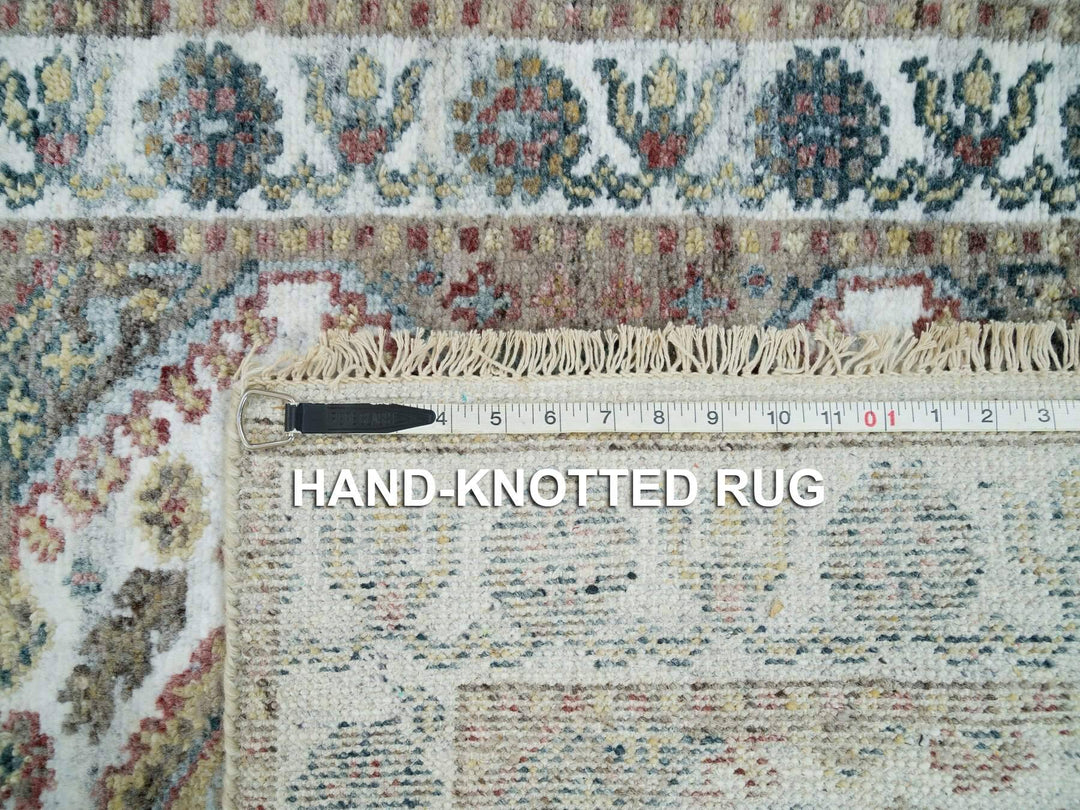 2'7" x 8'0" New Hand Knotted Ivory Wool Runner Oriental Rug - MOA10265866