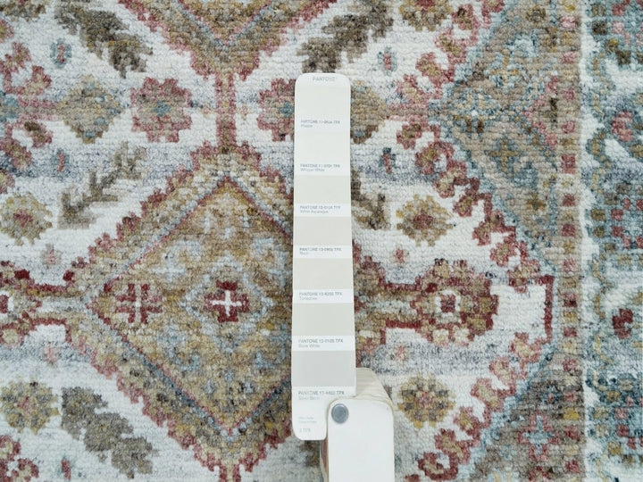 2'6" x 9'9" New Hand Knotted Ivory Wool Runner Oriental Rug - MOA10265867