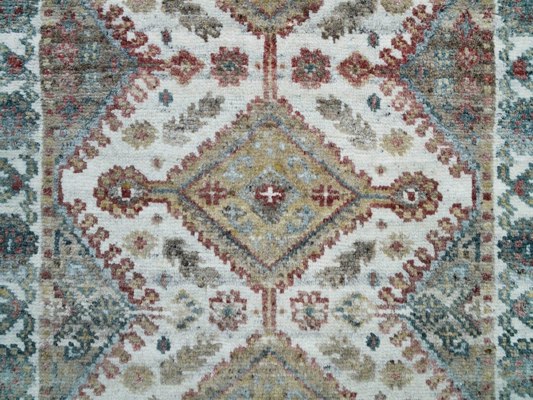 2'6" x 9'9" New Hand Knotted Ivory Wool Runner Oriental Rug - MOA10265867