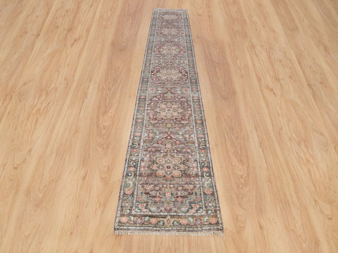 2'6" x 15'8" New Hand Knotted Red Wool Runner Oriental Rug - MOA10265883
