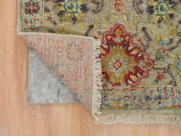 2'0" x 3'0" New Hand Knotted Beige Wool & Silk Rectangle Oriental Rug - MOA10265885