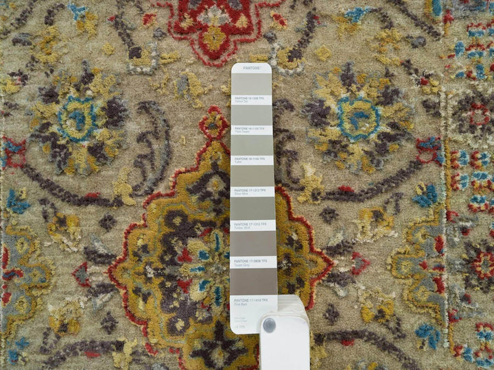 2'0" x 3'0" New Hand Knotted Beige Wool & Silk Rectangle Oriental Rug - MOA10265885