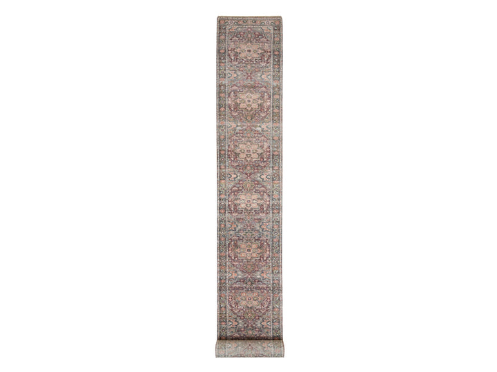 2'8" x 23'10" New Hand Knotted Red Wool Runner Oriental Rug - MOA10265889